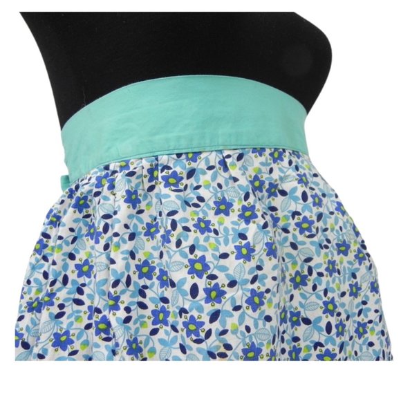 Vintage Turquoise Flower Apron - Picture 9 of 9